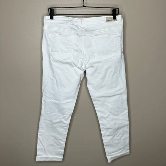 AG Adriano Goldschmeid White The Stevie Slim‎ Straight Roll Up Jeans - Picture 2 of 3
